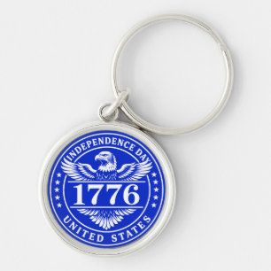 Independence Day United States Eagle Badge Keychain
