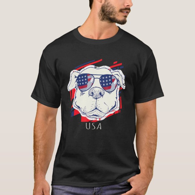 Independence Day United States Of America Sunglass T-Shirt (Front)
