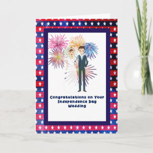 Independence Day Wedding Congratulations Card
