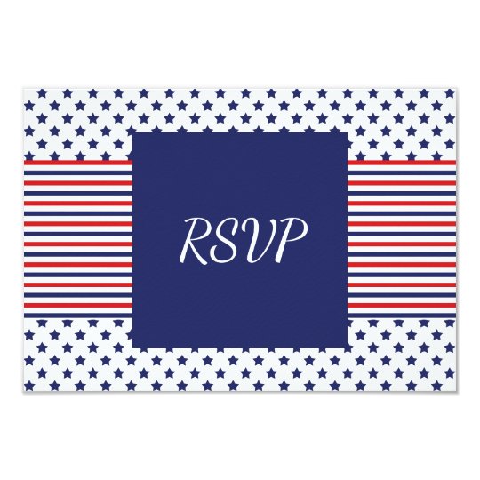 Independence Day Wedding RSVP Card