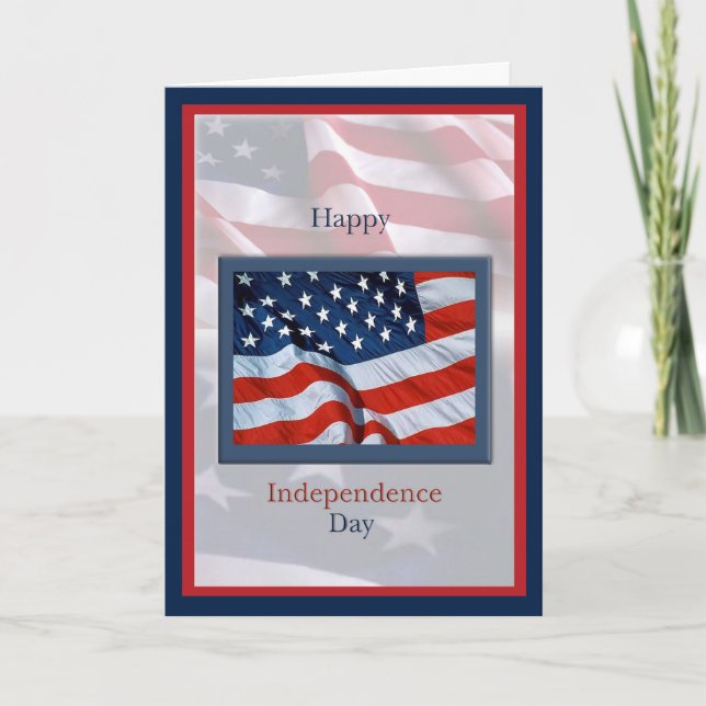 Independence Day with Flags Card (Front)