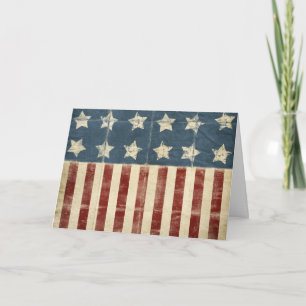 Independence Day worn flag Card
