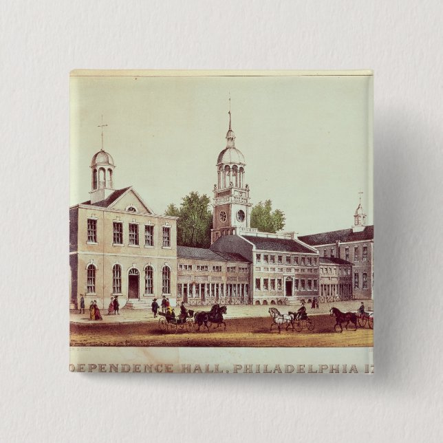 Independence Hall, Philadelphia 2 Inch Square Button (Front)