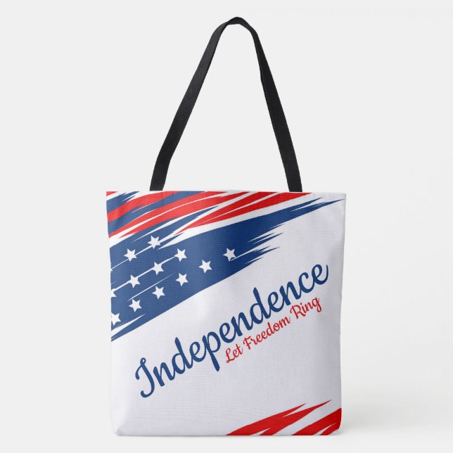Independence Let Freedom Ring Tote Bag (Front)