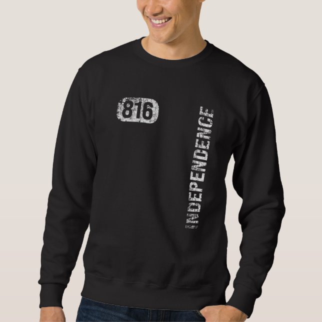 Independence Missouri 816 Area Code Vintage Retro  Sweatshirt (Front)