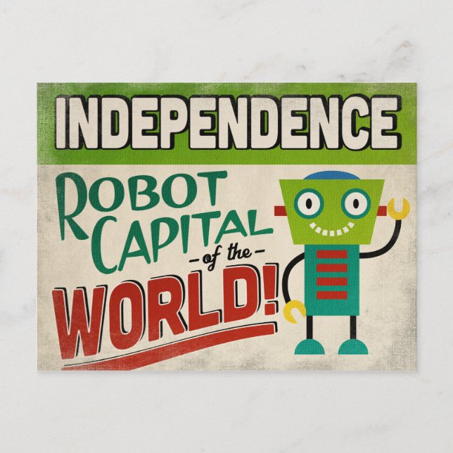 Independence Missouri Robot - Funny Vintage Postcard (Front)