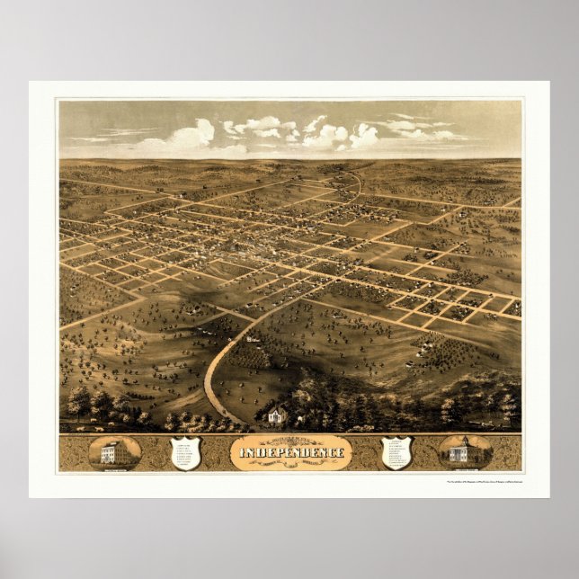 Independence, MO Panoramic Map - 1868 Poster (Front)
