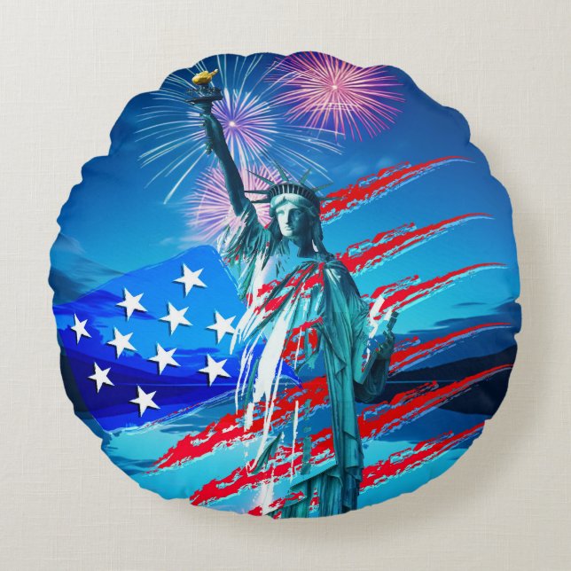 INDEPENDENCE ROUND PILLOW (Front)