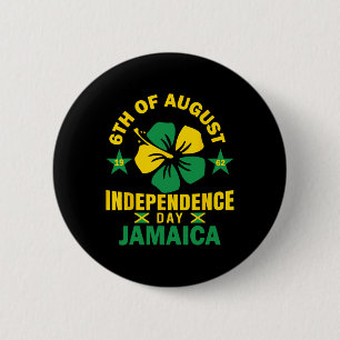 Independence Shirt 6th August 1962 Jamaican Flag  2 Inch Round Button