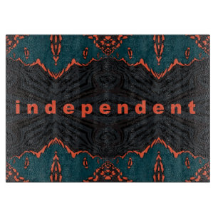 Independent and Proud in dark green and orange Cutting Board