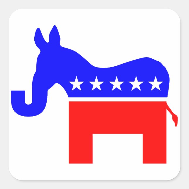 INDEPENDENT & BIPARTISAN - Donkey/Elephant Hybrid Square Sticker (Front)