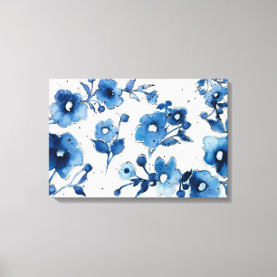 Independent Blue Blooms Canvas Print