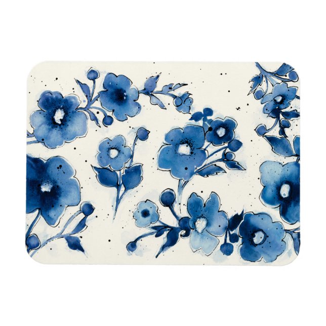 Independent Blue Blooms Magnet (Horizontal)