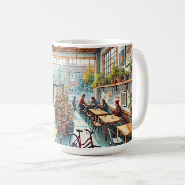 Independent Cafe in Portland Oregon Coffee Mug (Front Right)