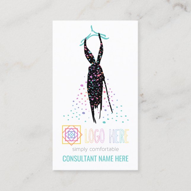Independent Fashion Retailer Blogger add Logo Business Card (Front)