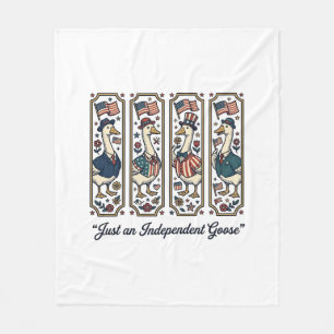 Independent Goose Patriotic Vintage T-Shirt Design Fleece Blanket