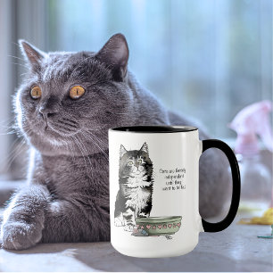 Independent Grey Tabby Blue Cute Funny Cat Mug