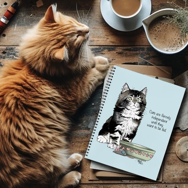 Independent Grey Tabby Blue Cute Funny Cat Notebook (Creator Uploaded)