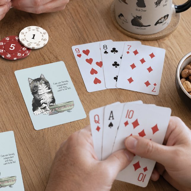 Independent Grey Tabby Blue Cute Funny Cat Playing Cards (Creator Uploaded)