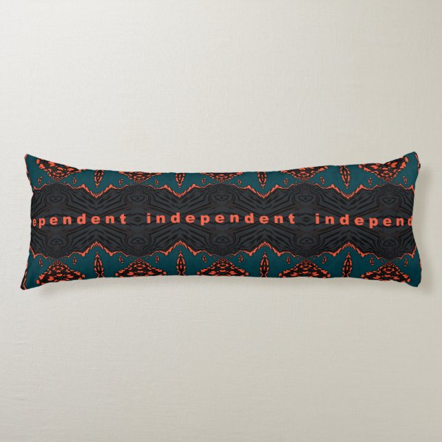 Independent in Orange and Dark Green Body Pillow (Front)