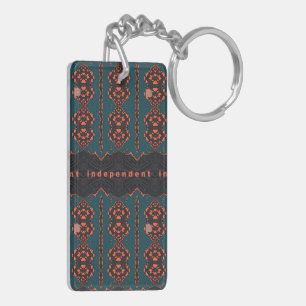 Independent in Orange and Green Keychain