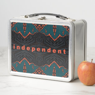 Independent in Orange and Green Metal Lunch Box