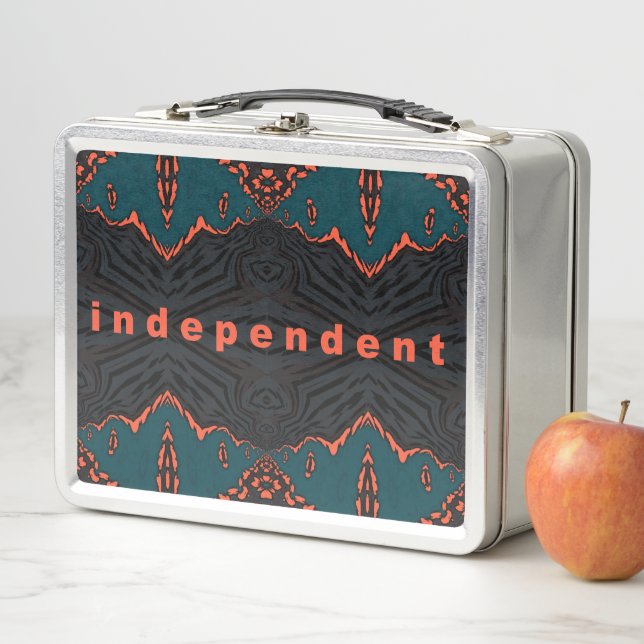 Independent in Orange and Green Metal Lunch Box (In Situ)