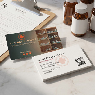 Independent Pharmacy   Minimalist Dark Red Business Card