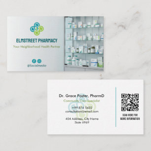 Independent Pharmacy   Modern Minimalist Barcode Business Card