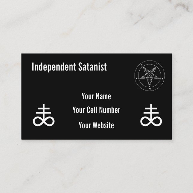 Independent Satanist Business Card (Front)