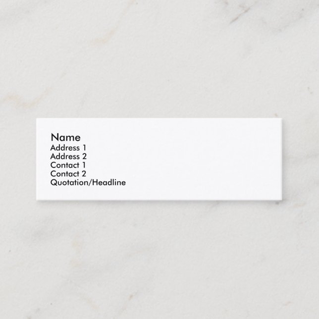 INDESTRUCTIBLE SKINNY PROFILE BUSINESS CARD (Front)