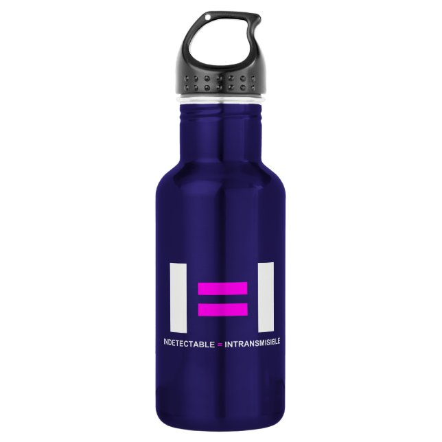 Indetectable es igual a Intransmisible VIH 532 Ml Water Bottle (Front)