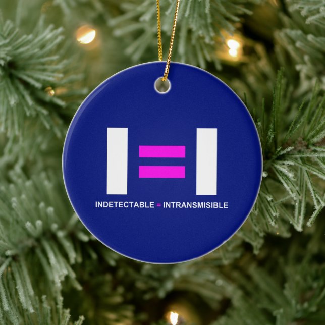 Indetectable es igual a Intransmisible VIH Ceramic Ornament (Tree)