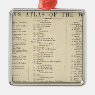 Index Atlas of the World Metal Ornament