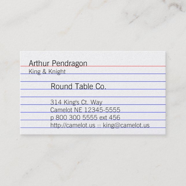 Index Card (Front)