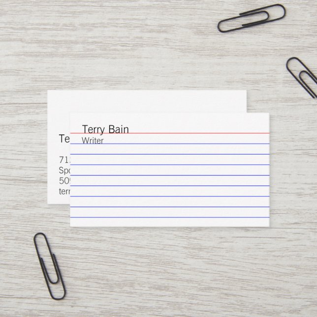 Index Card (Front/Back In Situ)