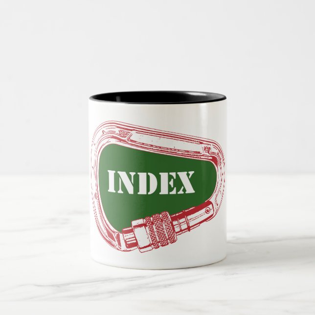 Index Climbing Carabiner Two-Tone Coffee Mug (Center)