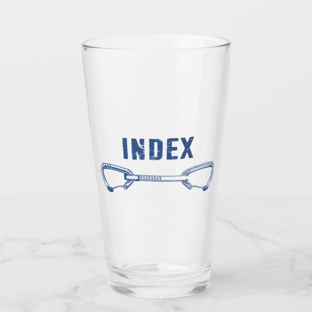 Index Climbing Quickdraw Glass (Front)