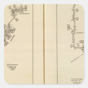 Index map Albany, Saratoga Springs Square Sticker