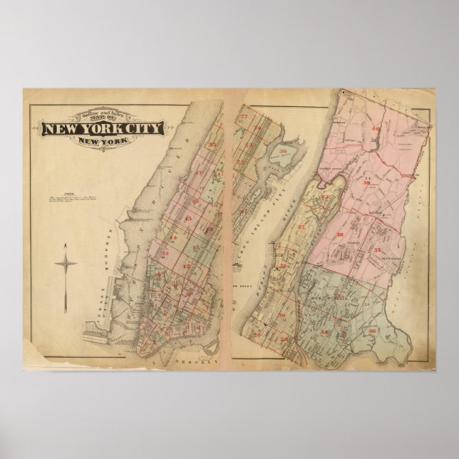 Index map Atlas, city of New York Poster (Front)