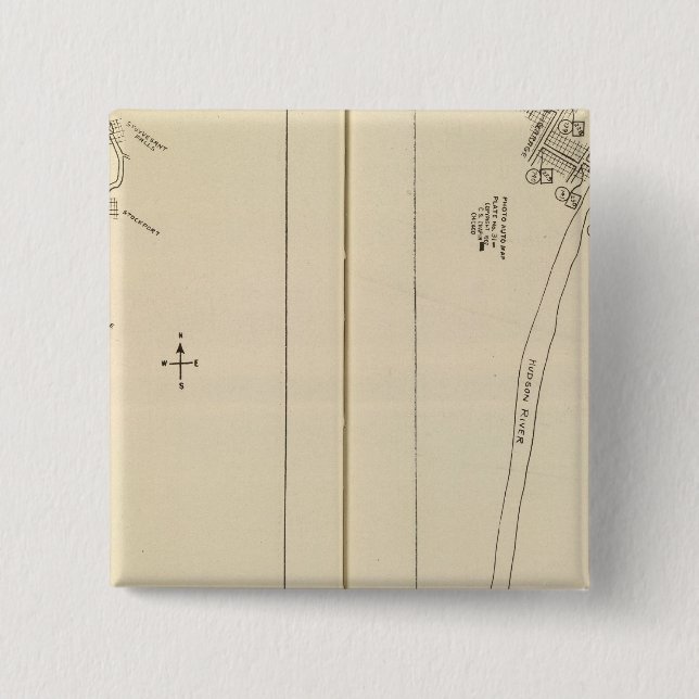 Index map Columbia County Rensselaer County NY 2 Inch Square Button (Front)