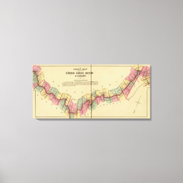 Index map to Atlas of the Upper Ohio River Canvas Print (Front)