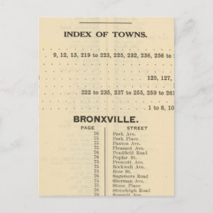Index Towns, Bronxville Postcard