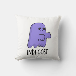 Indi-gost Funny Halloween Indigo Ghost Pun  Throw Pillow