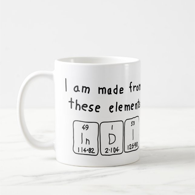 Indi periodic table name mug (Left)
