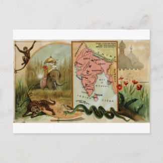 India, 1889 vintage card