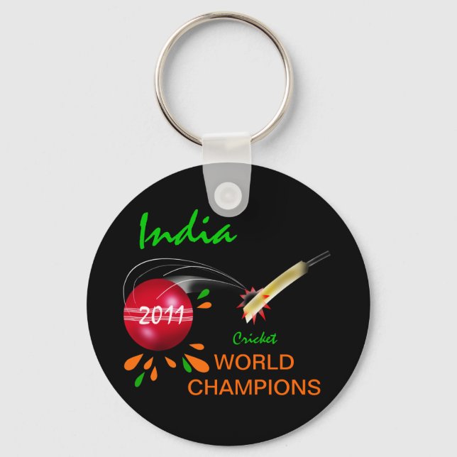 India 2011 ICC Cricket World Cup Champions Keychain (Front)