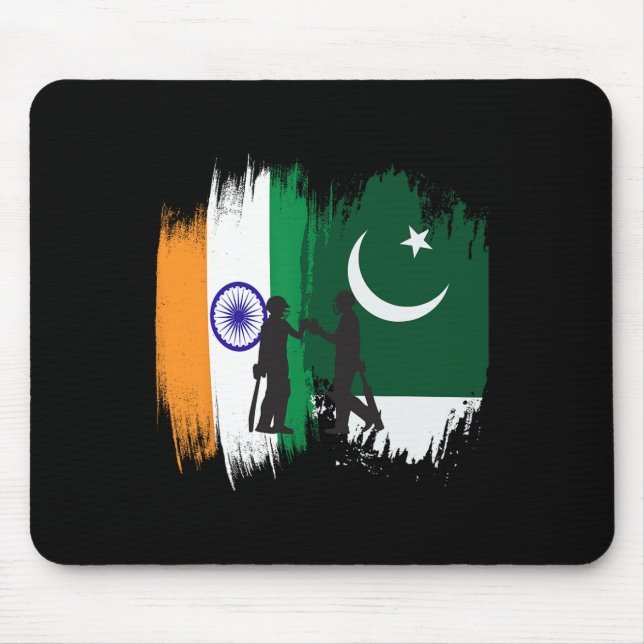 India And Pakistan Cricket Patriotic Gift For Fina Mouse Pad (Front)