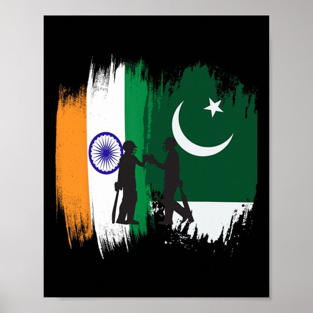 India And Pakistan Cricket Patriotic Gift For Fina Poster (Front)