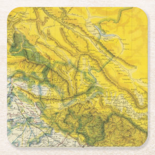 India and Pakistan Square Paper Coaster